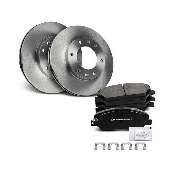 Front Brake Pad and Rotor Kit 6 - Compatible with 2006 - 2012, 2014 Kia Sedona 2007 2008 2009 2010 2011