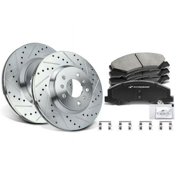 Front Brake Pad and Rotor Kit 6 - Compatible with 2006 - 2013 Chevrolet Impala - Autopart Premium