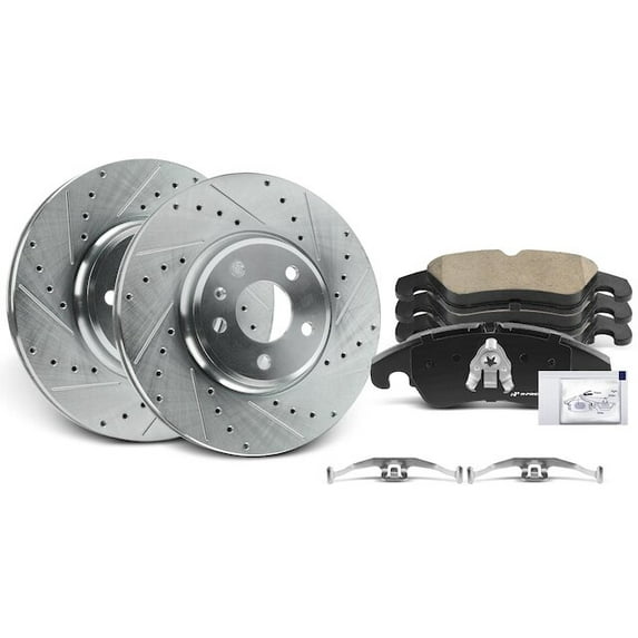 Front Brake Pad and Rotor Kit 6 - Compatible with 2009 - 2011 Audi Q5 2010