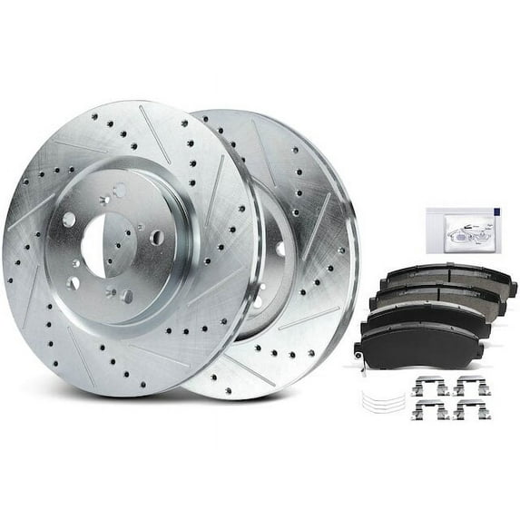 Front Brake Pad and Rotor Kit 6 - Compatible with 2011 - 2014 Honda Odyssey 3.5L V6 2012 2013