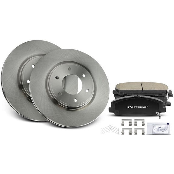 Front Brake Pad and Rotor Kit 6 - Compatible with 2011 - 2015, 2017 - 2019 Nissan TITAN 5.6L V8 2012 2013 2014 2018