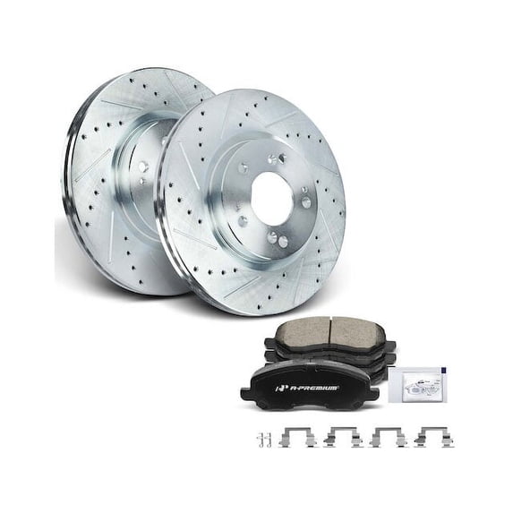 Front Brake Pad and Rotor Kit 6 - Compatible with 2011 - 2020 Mitsubishi Outlander Sport - Autopart Premium