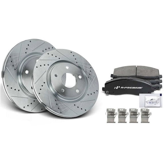 Front Brake Pad and Rotor Kit 6 - Compatible with 2012 - 2020 Dodge Grand Caravan 3.6L V6 Naturally Aspirated - Autopart Premium
