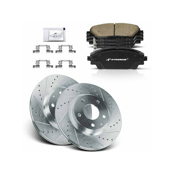 Front Brake Pad and Rotor Kit 6 - Compatible with 2016 - 2017, 2019 - 2021 Mazda CX-3 2.0L 4-Cylinder - Autopart Premium