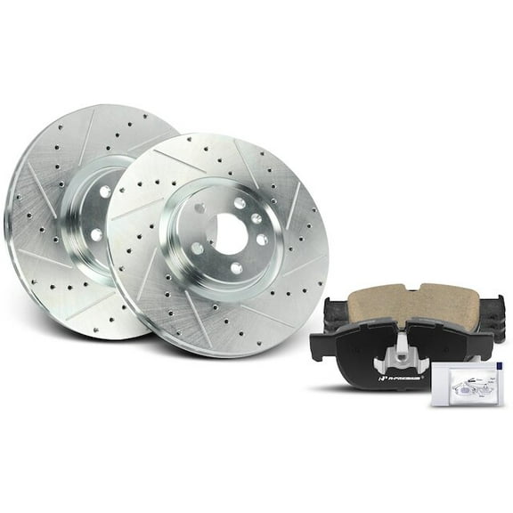 Front Brake Pad and Rotor Kit 6 - Compatible with 2016 - 2019 Volvo XC90 2.0L 4-Cylinder 2017 2018