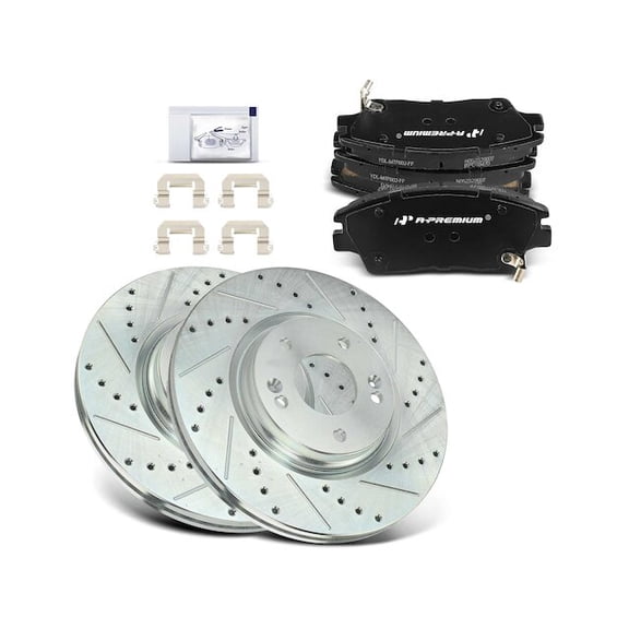 Front Brake Pad and Rotor Kit 6 - Compatible with 2017 - 2020 Kia Sportage 2.4L 4-Cylinder 2018 2019