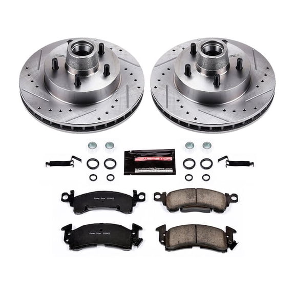 Front Brake Pad and Rotor Kit - Compatible with 1971 - 1976 Pontiac Catalina 1972 1973 1974 1975