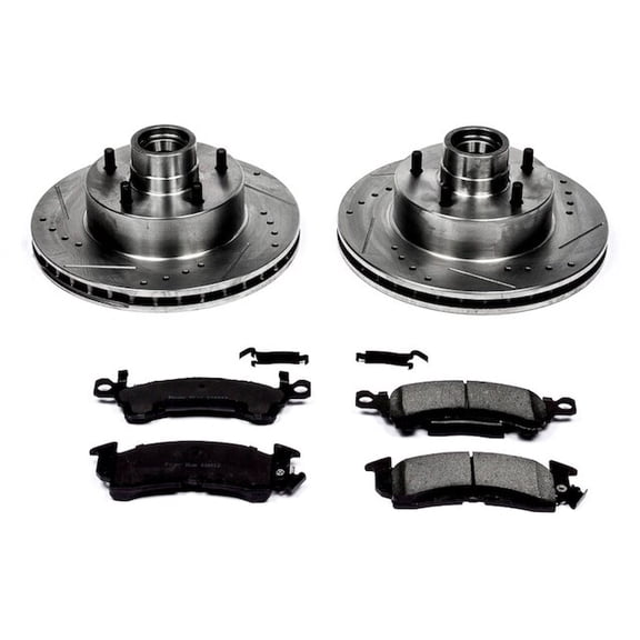 Front Brake Pad and Rotor Kit - Compatible with 1977 - 1978, 1981 Pontiac Catalina
