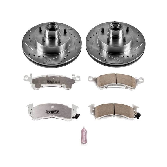 Front Brake Pad and Rotor Kit - Compatible with 1977 - 1978, 1981 Pontiac Catalina