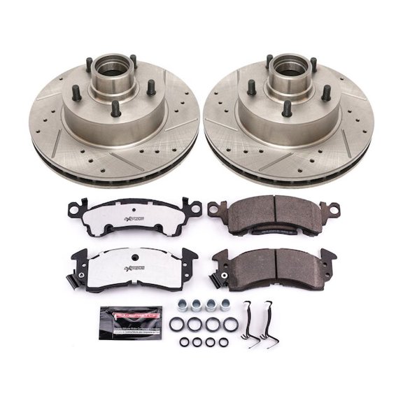 Front Brake Pad and Rotor Kit - Compatible with 1979 - 1980 Pontiac Catalina