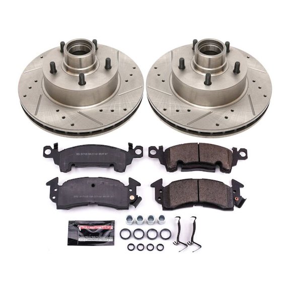 Front Brake Pad and Rotor Kit - Compatible with 1979 - 1980 Pontiac Catalina