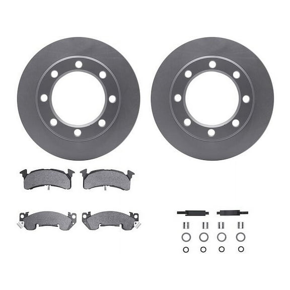 Front Brake Pad and Rotor Kit - Compatible with 1979 - 1986 GMC K2500 Standard Cab Pickup 1980 1981 1982 1983 1984 1985