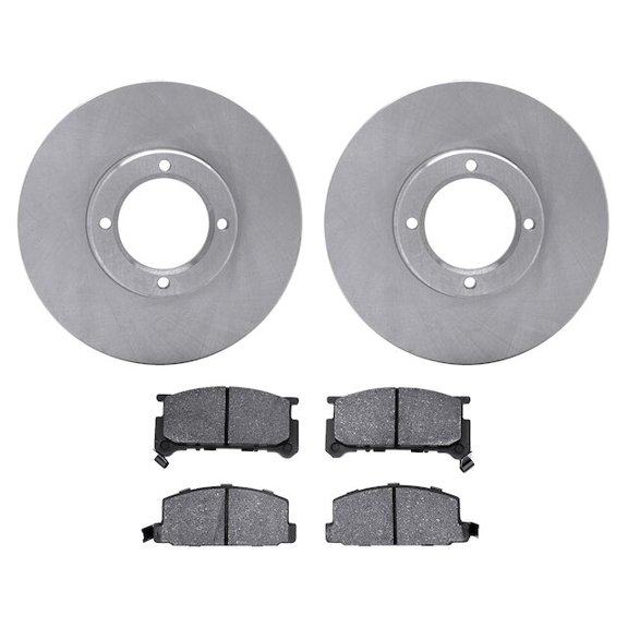 Front Brake Pad and Rotor Kit - Compatible with 1982 - 1983 Subaru Brat