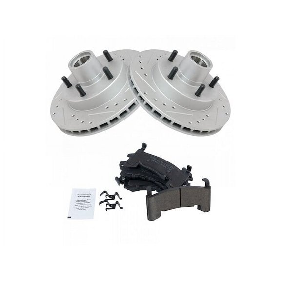 Front Brake Pad and Rotor Kit - Compatible with 1985 - 1987 Oldsmobile Cutlass Salon 1986