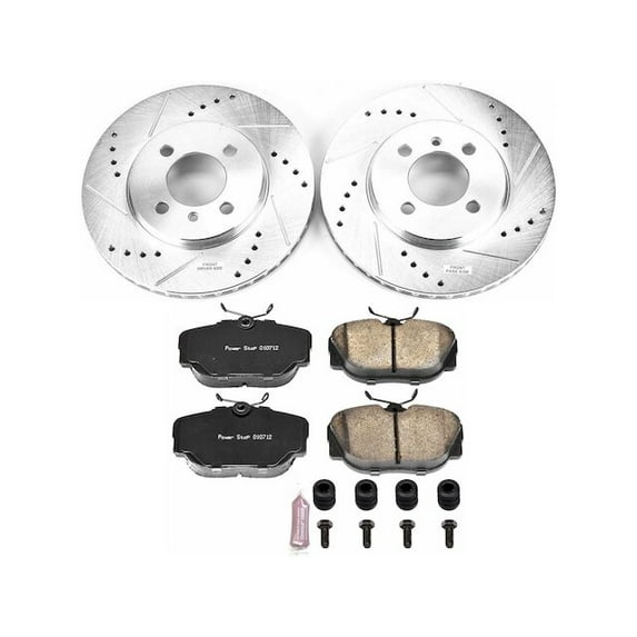 Front Brake Pad and Rotor Kit - Compatible with 1986 - 1987 BMW 325es