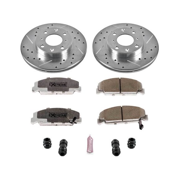 Front Brake Pad and Rotor Kit - Compatible with 1988 - 1989 Honda CRX