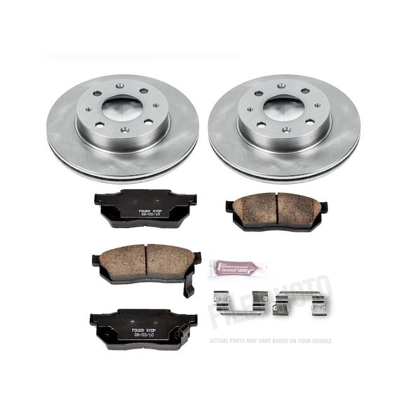 Front Brake Pad and Rotor Kit - Compatible with 1988 - 1991 Honda CRX HF 1989 1990