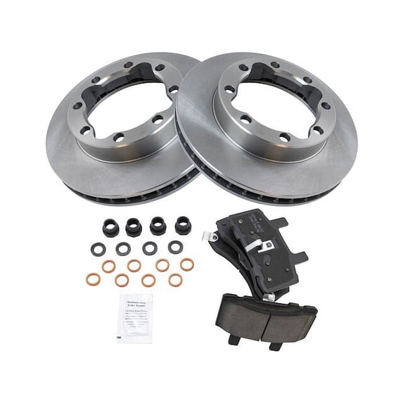 Front Brake Pad and Rotor Kit - Compatible with 1988 - 2000 GMC K3500 1989 1990 1991 1992 1993 1994 1995 1996 1997 1998 1999