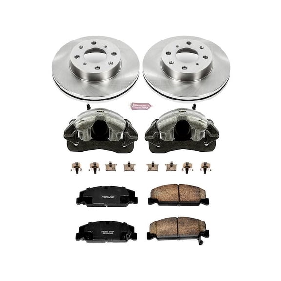 Front Brake Pad and Rotor Kit - Compatible with 1990 - 1991 Honda CRX Base