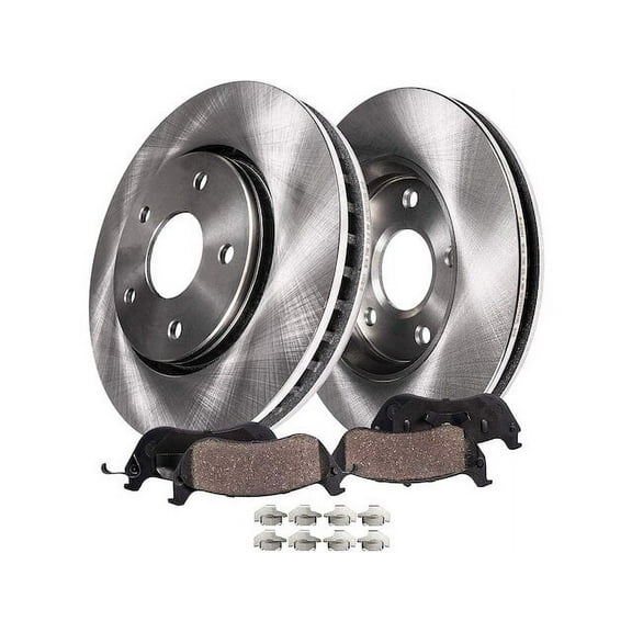 Front Brake Pad and Rotor Kit - Compatible with 1990 - 1991 Oldsmobile Cutlass Calais