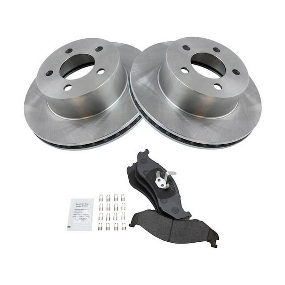 Front Brake Pad and Rotor Kit - Compatible with 1990 - 1995, 1997 - 1999 Jeep Wrangler 1991 1992 1993 1994 1998