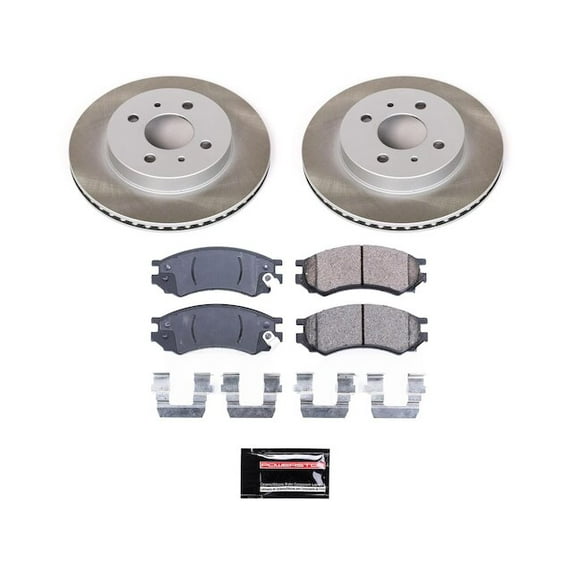 Front Brake Pad and Rotor Kit - Compatible with 1991 - 1992 Saturn SC - Power Stop