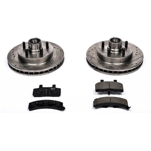 Front Brake Pad and Rotor Kit - Compatible with 1992 - 1999 Chevrolet C1500 Suburban - Power Stop