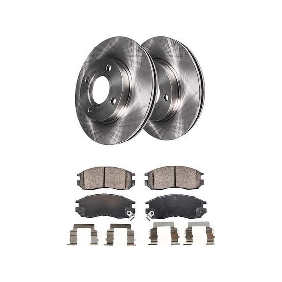 Front Brake Pad and Rotor Kit - Compatible with 1992 Plymouth Colt