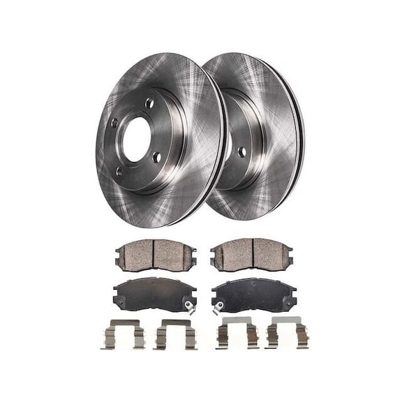 Front Brake Pad and Rotor Kit - Compatible with 1992 Plymouth Colt