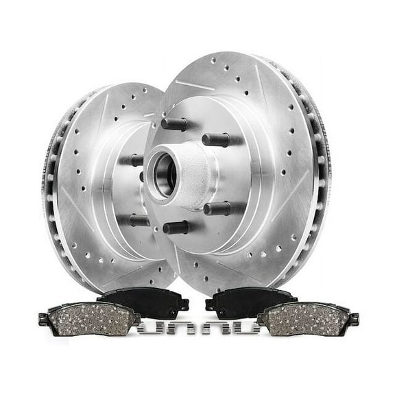 Front Brake Pad and Rotor Kit - Compatible with 1994 - 1999 GMC C1500 Suburban 5.7L V8 1995 1996 1997 1998