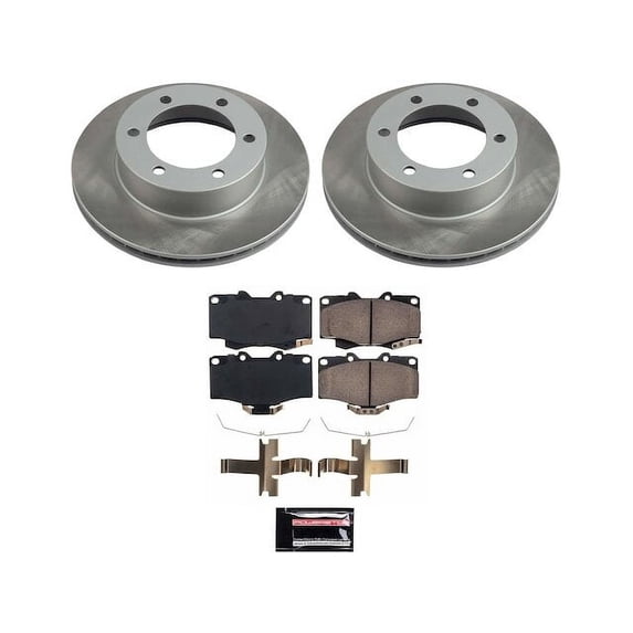 Front Brake Pad and Rotor Kit - Compatible with 1995 - 2002 Toyota 4Runner - Power Stop