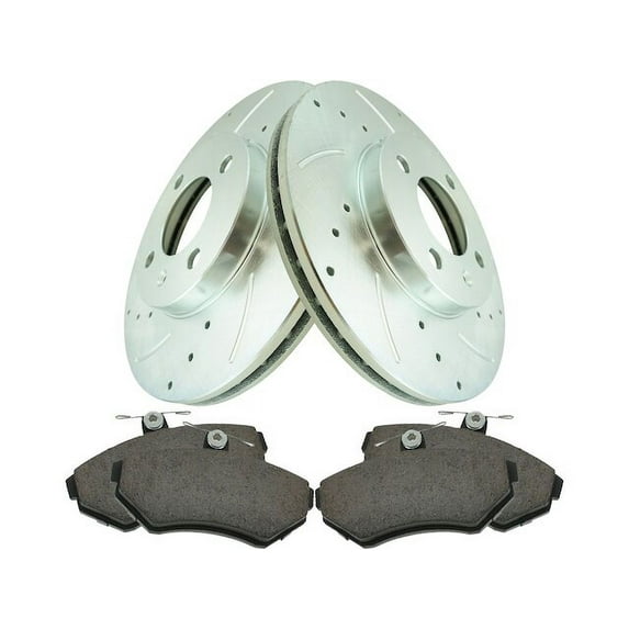 Front Brake Pad and Rotor Kit - Compatible with 1996 - 1999 Volkswagen Jetta 1997 1998