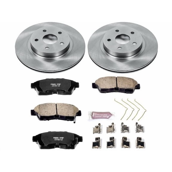 Front Brake Pad and Rotor Kit - Compatible with 1996 - 2003 Toyota RAV4 BATTERY EV EV/BEV - Power Stop