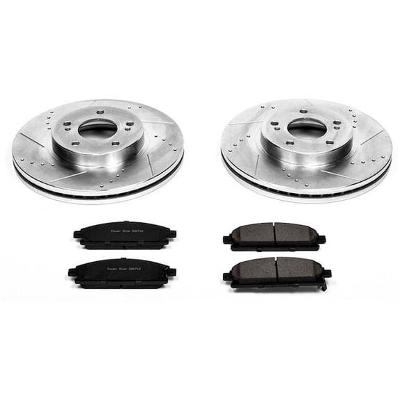 Front Brake Pad and Rotor Kit - Compatible with 1997 - 2001 INFINITI Q45 - Power Stop
