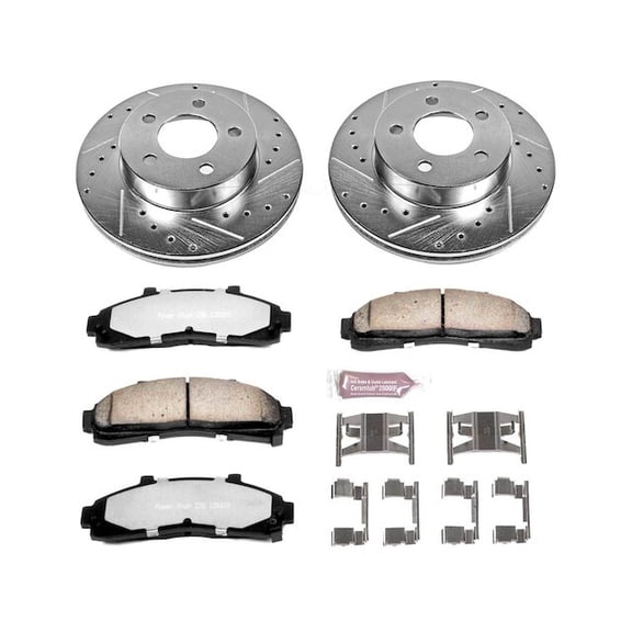 Front Brake Pad and Rotor Kit - Compatible with 1998 - 2002 Ford Ranger 4WD - Power Stop