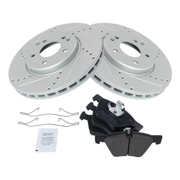 Front Brake Pad and Rotor Kit - Compatible with 1999 - 2003 Mercedes-Benz CLK430 2000 2001 2002
