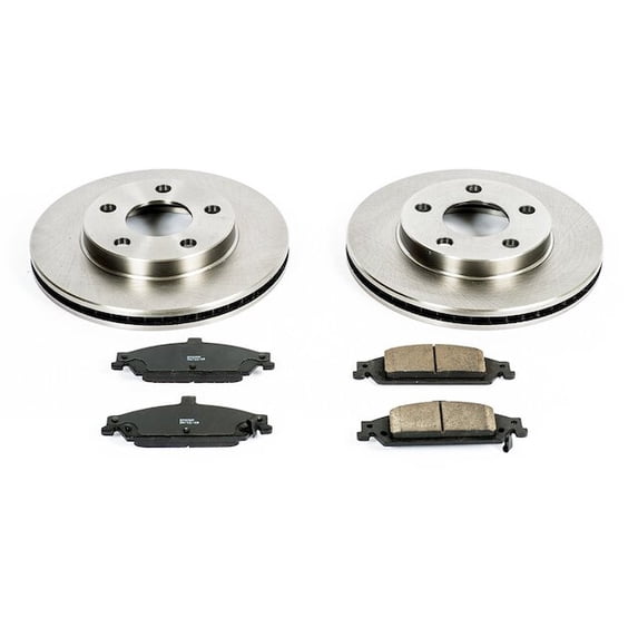 Front Brake Pad and Rotor Kit - Compatible with 1999 - 2005 Pontiac Grand Am - Power Stop