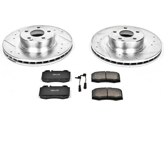 Front Brake Pad and Rotor Kit - Compatible with 2000 - 2002 Mercedes-Benz S430 - Power Stop
