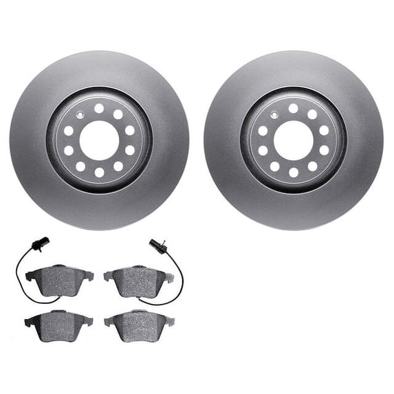 Front Brake Pad and Rotor Kit - Compatible with 2000 - 2009 Audi A4 3.2L V6 - Dynamic Friction