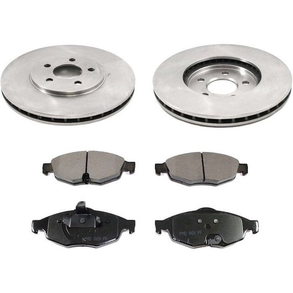 Front Brake Pad and Rotor Kit - Compatible with 2001 - 2006 Chrysler Sebring 2.7L V6 2002 2003 2004 2005