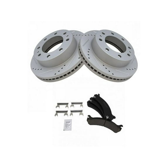 Front Brake Pad and Rotor Kit - Compatible with 2001 - 2006 GMC Sierra 3500 2002 2003 2004 2005