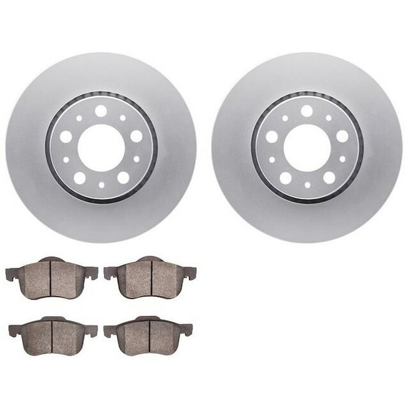 Front Brake Pad and Rotor Kit - Compatible with 2001 - 2009 Volvo S60 2002 2003 2004 2005 2006 2007 2008