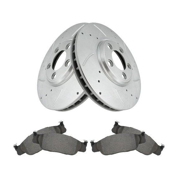 Front Brake Pad and Rotor Kit - Compatible with 2002 - 2005 Ford Thunderbird 2003 2004