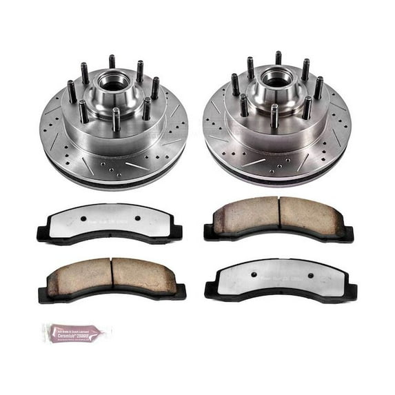 Front Brake Pad and Rotor Kit - Compatible with 2003 - 2004 Ford F-250 Super Duty RWD - Power Stop