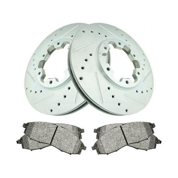 Front Brake Pad and Rotor Kit - Compatible with 2003 - 2004 Nissan Frontier 3.3L V6