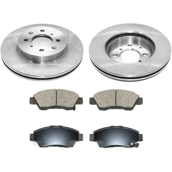 Front Brake Pad and Rotor Kit - Compatible with 2003 - 2005 Honda Civic Hybrid 2004