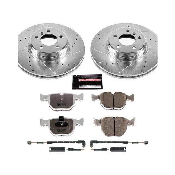 Front Brake Pad and Rotor Kit - Compatible with 2003 - 2005 Land Rover Range Rover - Power Stop