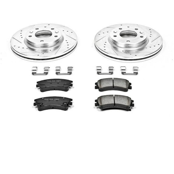 Front Brake Pad and Rotor Kit - Compatible with 2003 - 2005 Mazda 6 - Power Stop