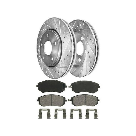 Front Brake Pad and Rotor Kit - Compatible with 2003 - 2008 Subaru Forester 2004 2005 2006 2007