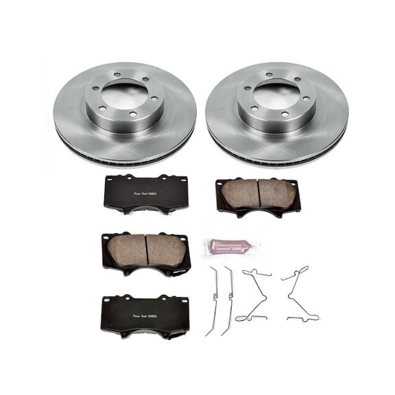 Front Brake Pad and Rotor Kit - Compatible with 2003 - 2009 Lexus GX470 - Power Stop